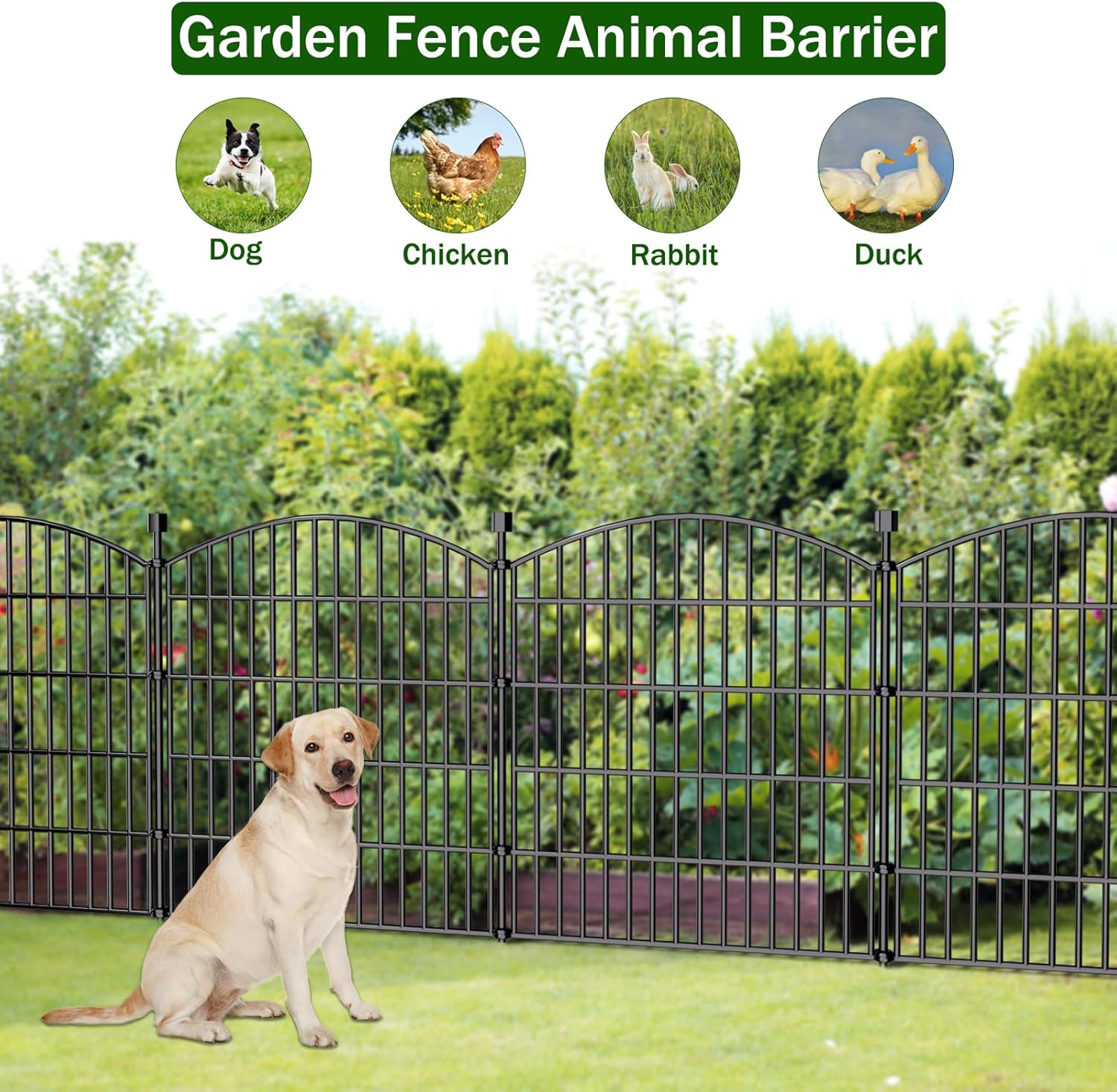 Thumbnail 3 de 15 Panels Decorative Garden Fence — 32 in H x 35.4 ft L No Dig Dog Fence Outdoor for Yard and Garden