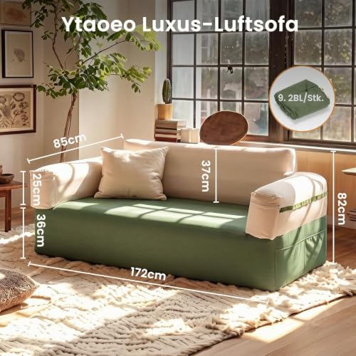 Detalle 2 de Ytaoeo Aufblasbares Camping Sofa mit Elektropumpe (Doppel, 172x85x82 cm) – komfortabel draußen entspannen