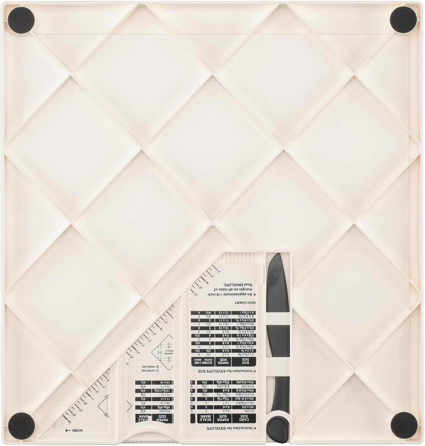 Thumbnail 2 de Vaessen Creative Plaque de Rainurage Score Easy – Planche de pliage 12 ⅛ x 12 ⅛ pouces avec plioir et règle triangle
