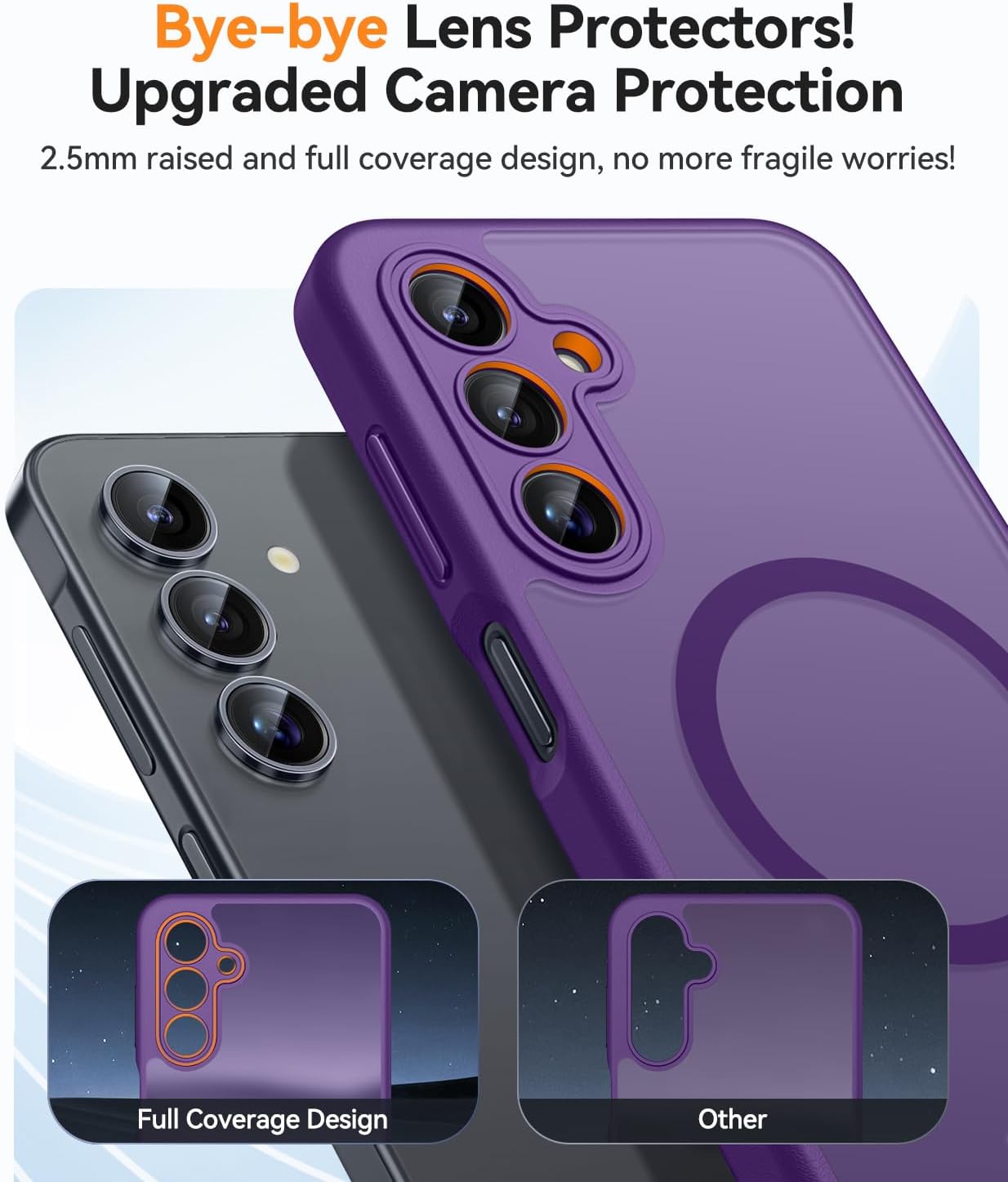 Thumbnail 2 de CANSHN Magnetica Cover per Samsung Galaxy A16 – Custodia trasparente opaca, protezione camera avanzata e supporto MagSafe