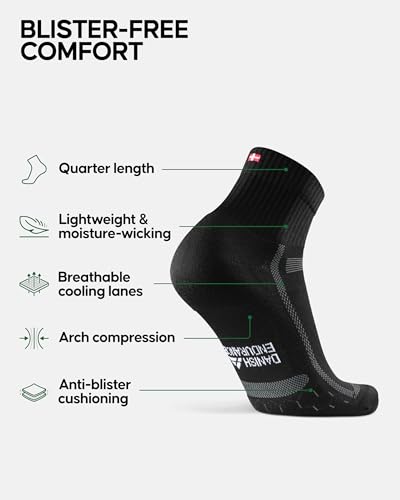 Detalle 2 de DANISH ENDURANCE Cushioned Running Socks for Long Distances – Unisex (6-8), 3 or 5 Pack in Black/Grey