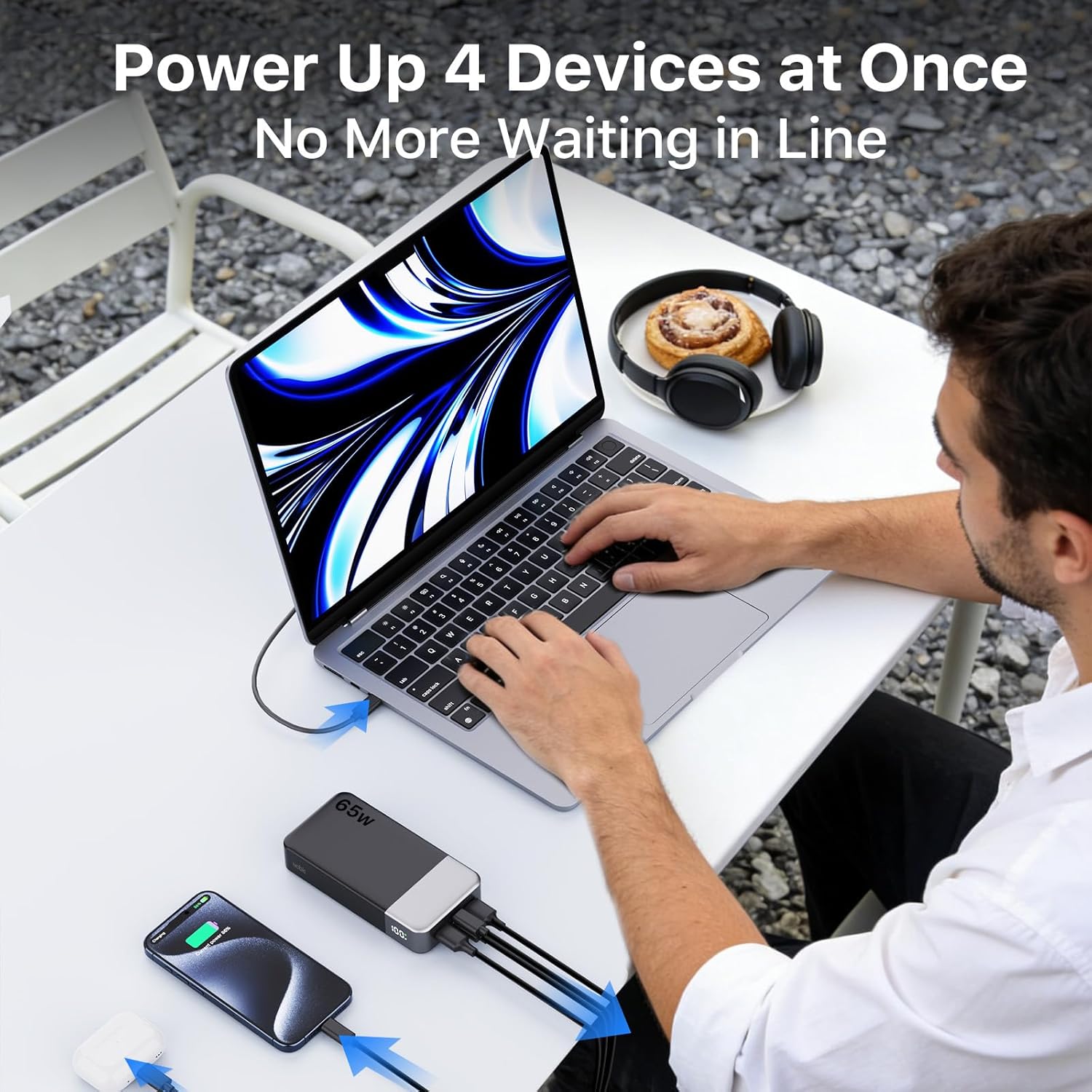 Thumbnail 3 de NOBIS 65W Batterie Externe 20000mAh – Power bank charge rapide PD/QC 4 ports avec écran