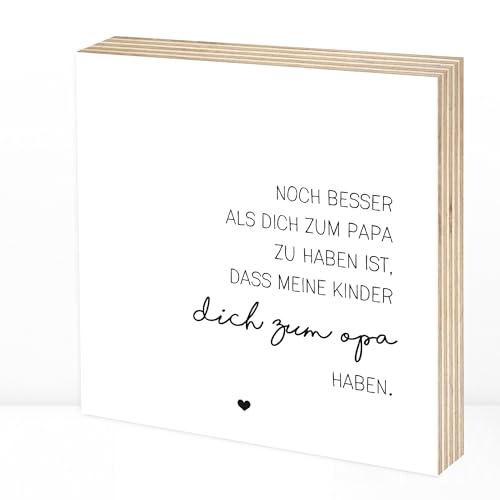 Detalle de Wunderpixel Holzbild Bester Papa, bester Opa – 15x15x2cm