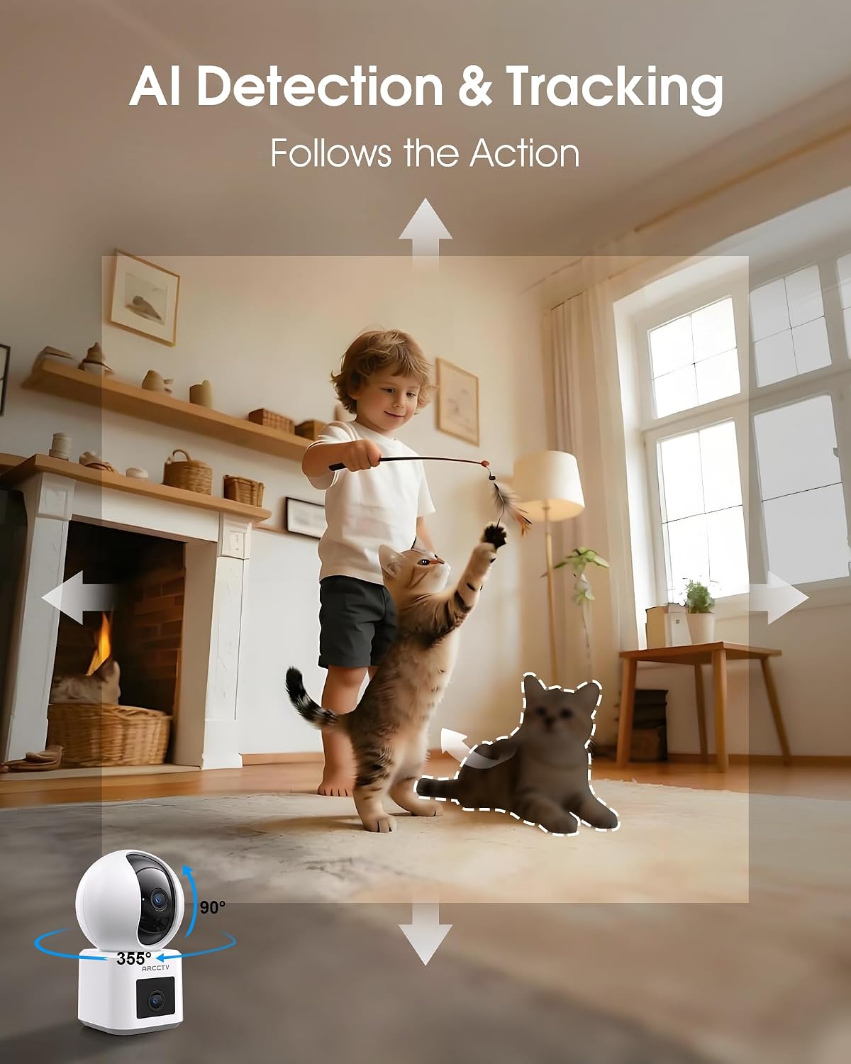 Thumbnail 2 de ARCCTV Y3 Indoor Security Camera, 360° Dual-Lens 2‑Pack with 24/7 Recording