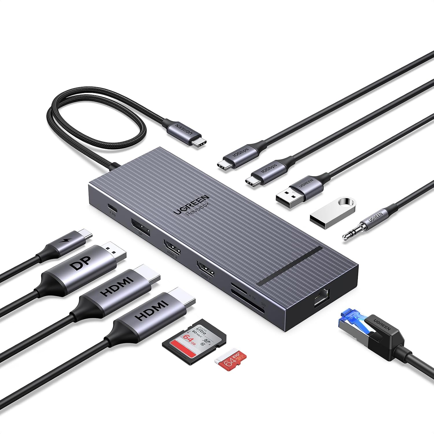 Detalle de UGREEN Laptop Docking Station 12‑in‑1 for laptops