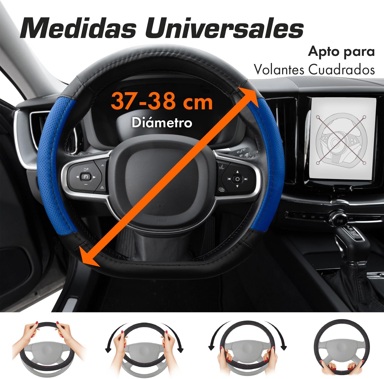 Detalle 2 de Upgrade4cars Funda Volante Forma D 37-38 cm