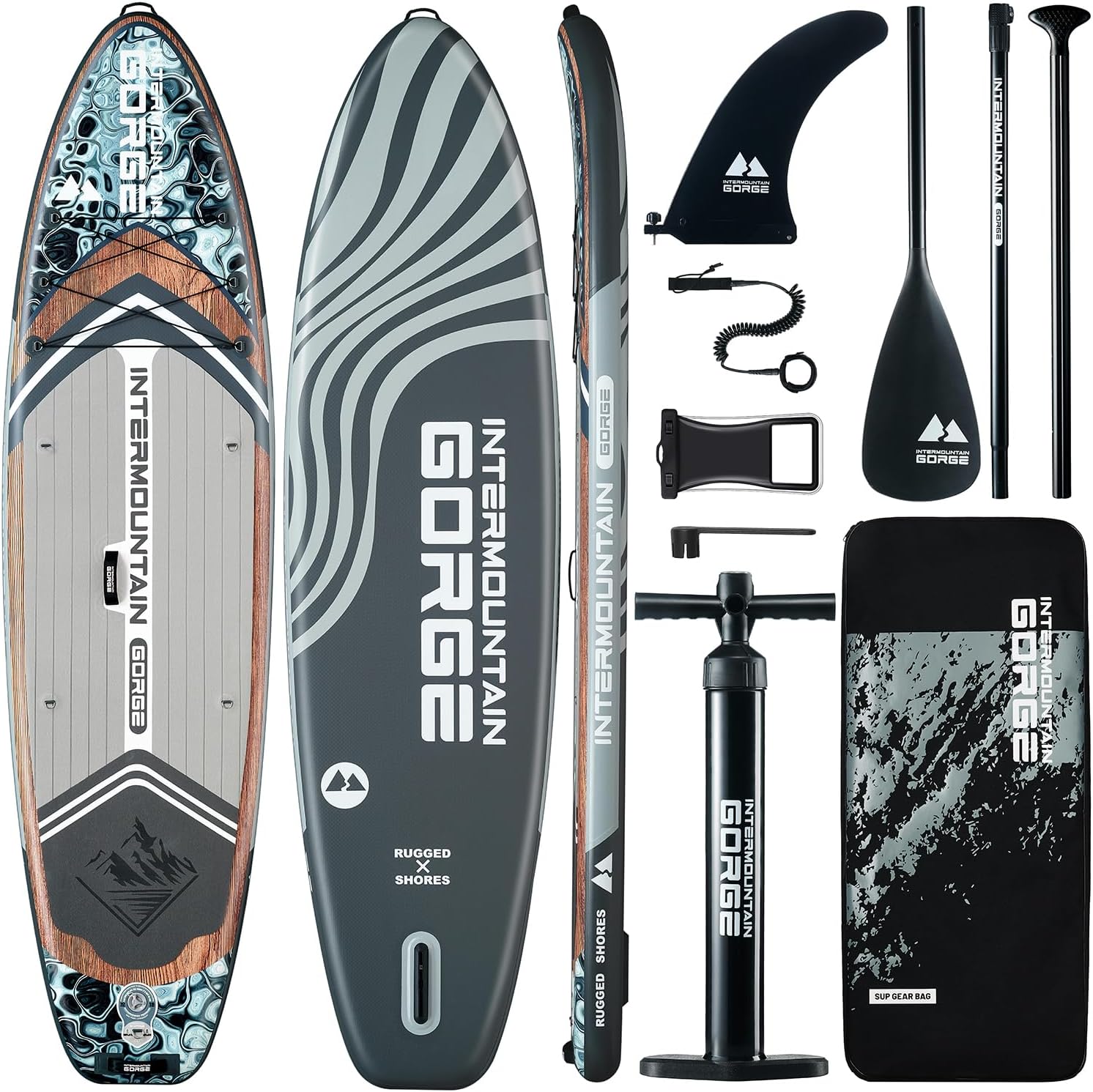 Detalle de Intermountain 11'x34 Ultra Wide Inflatable Paddle Board with 420 lb Capacity