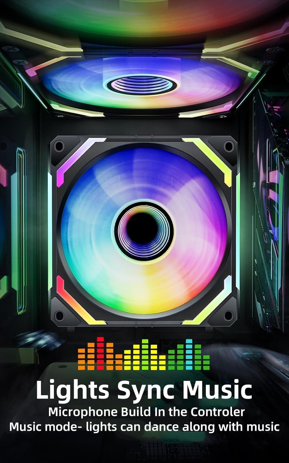 Thumbnail 6 de AsiaHorse COSMIQ 120mm PC Case Fan with Infinity Mirror RGB (FDB, 2000 RPM)