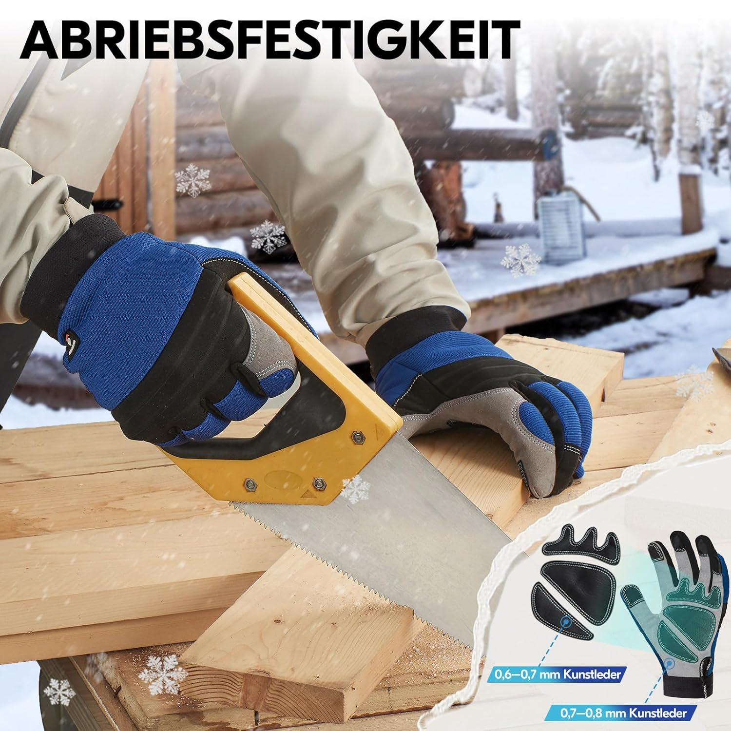 Thumbnail 3 de Vgo… 0°C/32°F Winter Arbeitshandschuhe (Kunstleder) mit 3M Thinsulate – wasserdicht & touchfähig (SL7621FLWP)