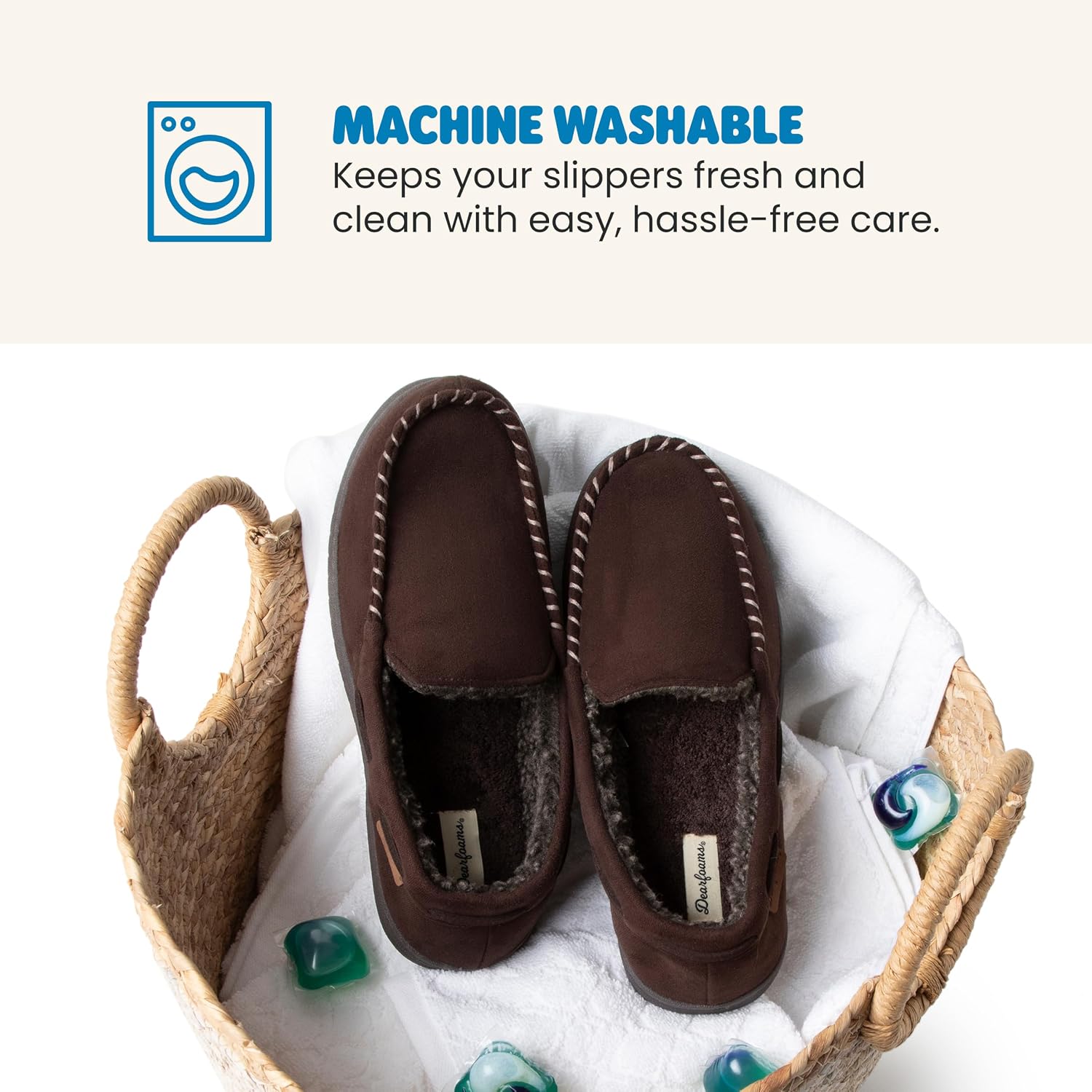 Detalle 1 de Dearfoams Men's Moccasin Slippers