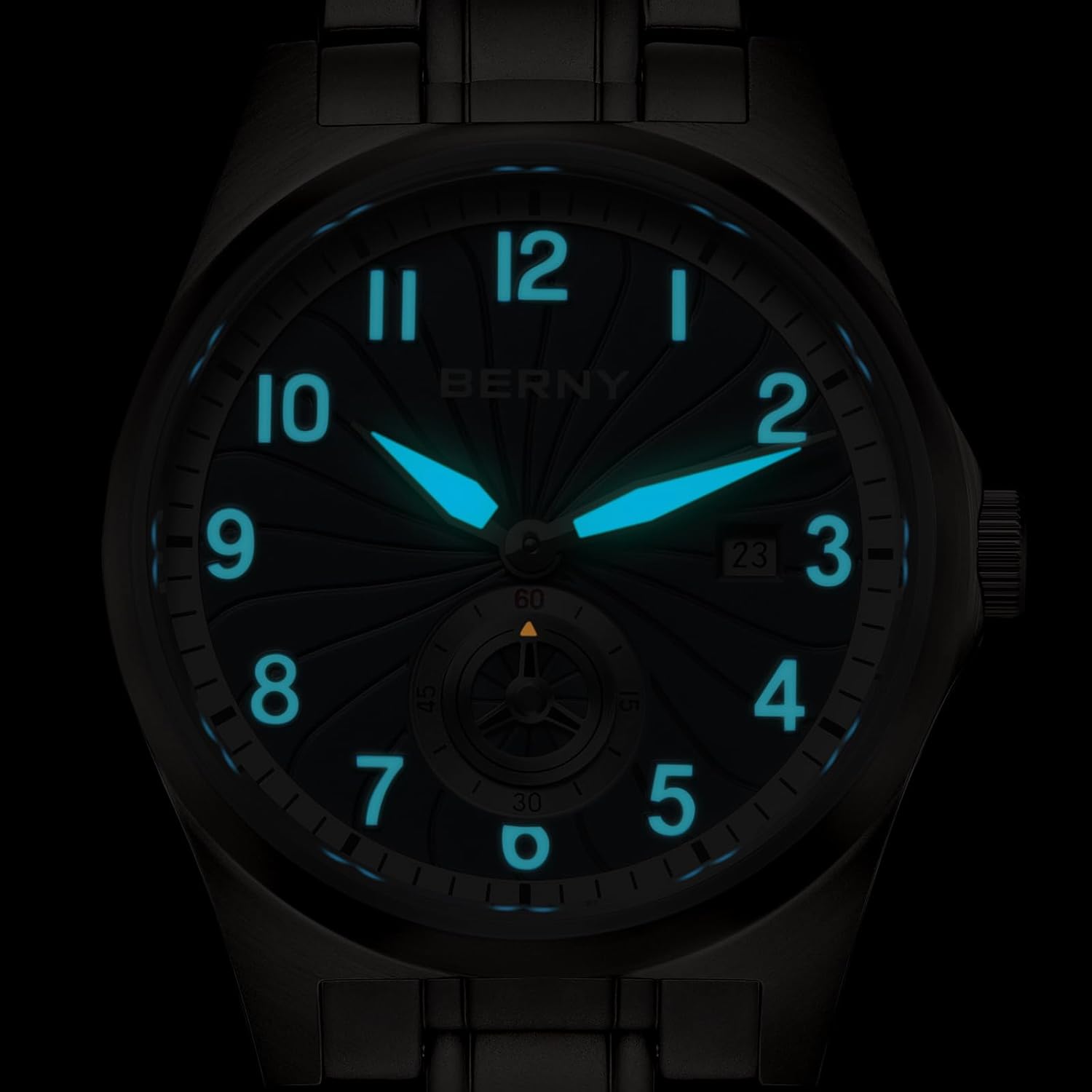 Thumbnail 4 de BERNY Titanium Automatik-Herrenuhr mit Seagull ST1731, 10ATM und Saphirglas