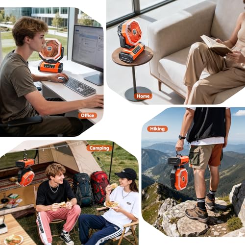 Thumbnail 6 de Doublepow 20000mAh Camping Fan with LED Light: Portable, Remote-Controlled Oscillating Fan for Outdoor Use