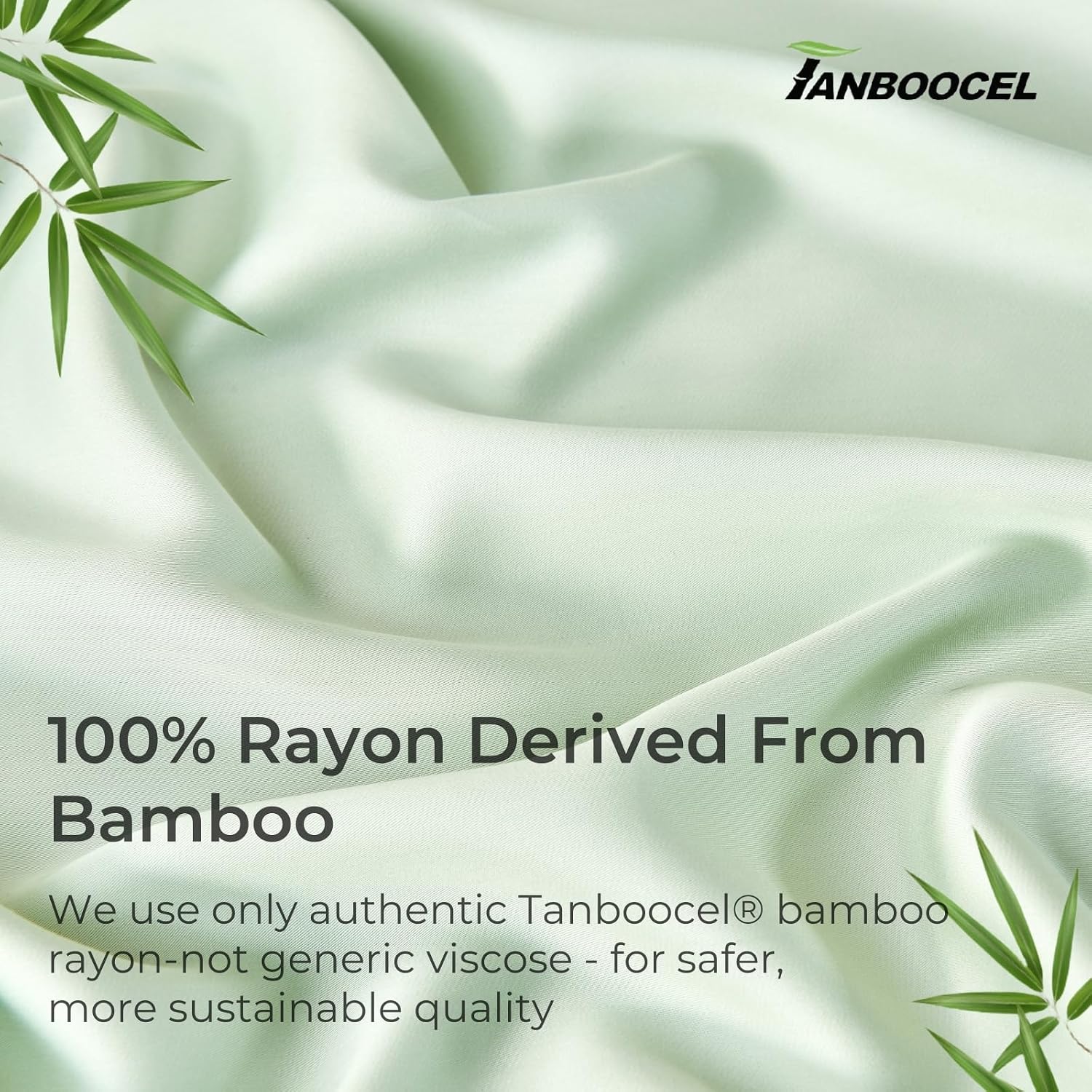 Detalle de GOKOTTA King Size Sheets Set (Tanboocel® Bamboo Rayon) — 6-Piece, 16-Inch Deep Pocket