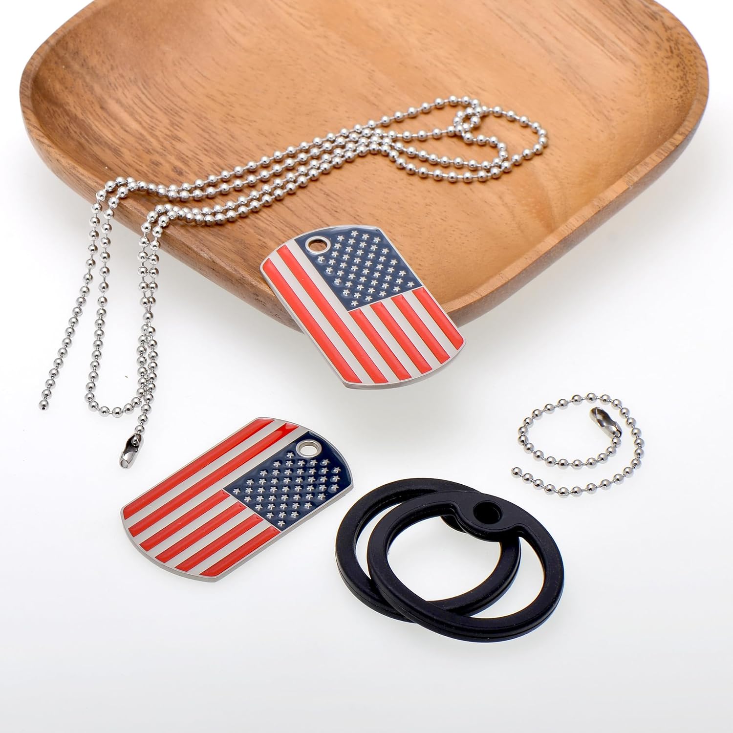 Detalle de Paialco Dog Tag Necklace Set, Zinc Alloy