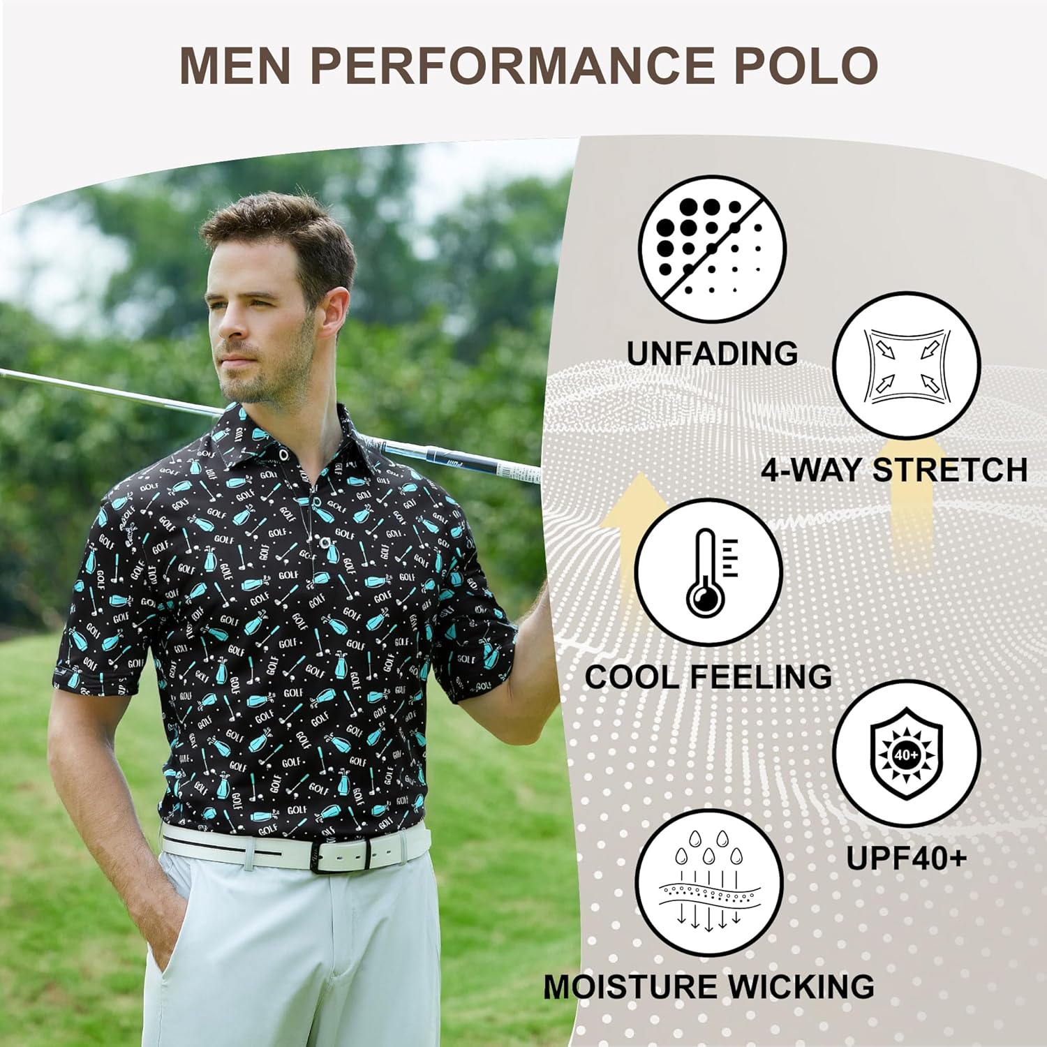 Thumbnail 1 de Damipow Premium Golf Shirt for Men: Dry Fit Performance Polo