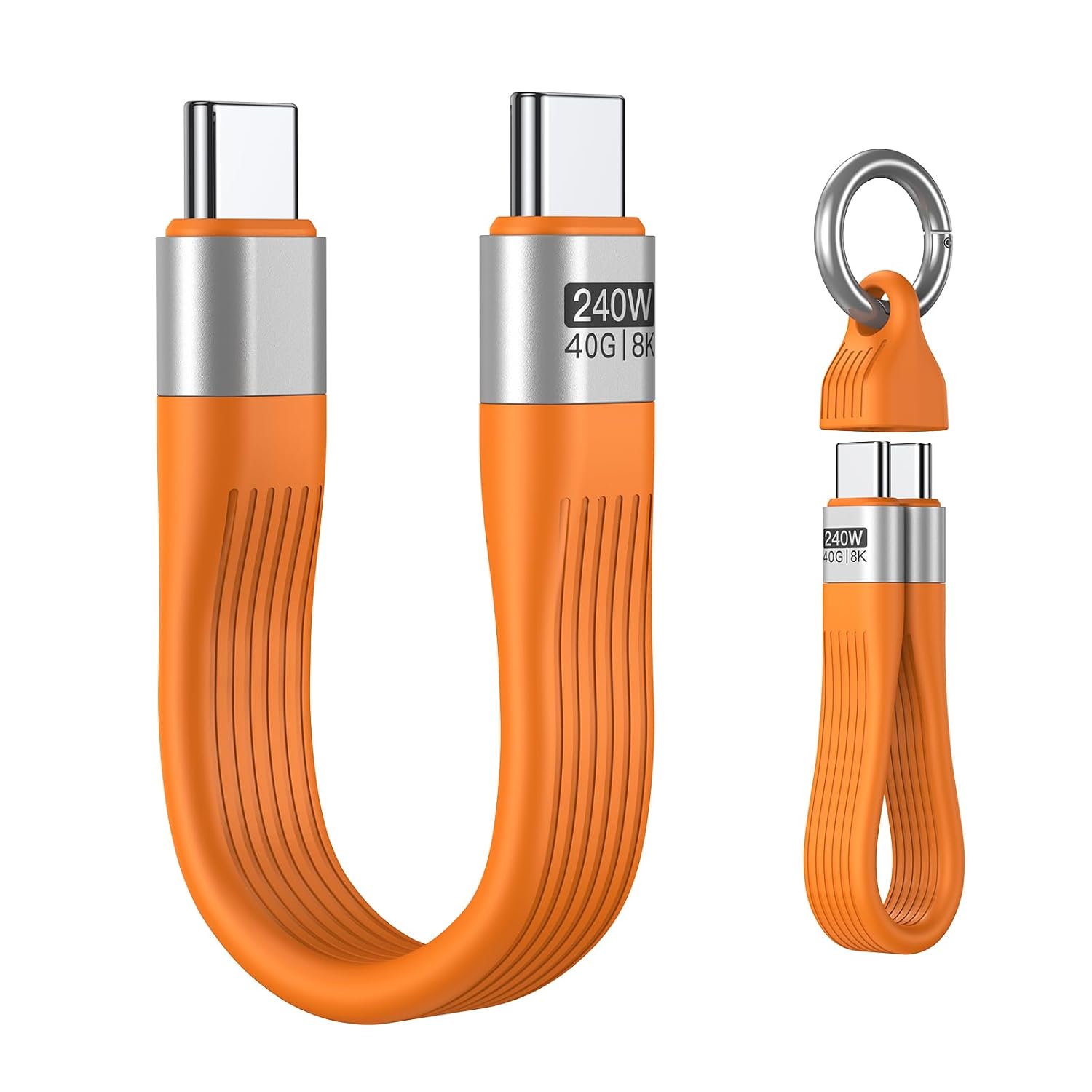 Detalle de VAFOTON PD 240W Short USB-C Cable: 6-Inch Power, 40Gbps Data, 8K60 Video, Thunderbolt 3/4 Ready