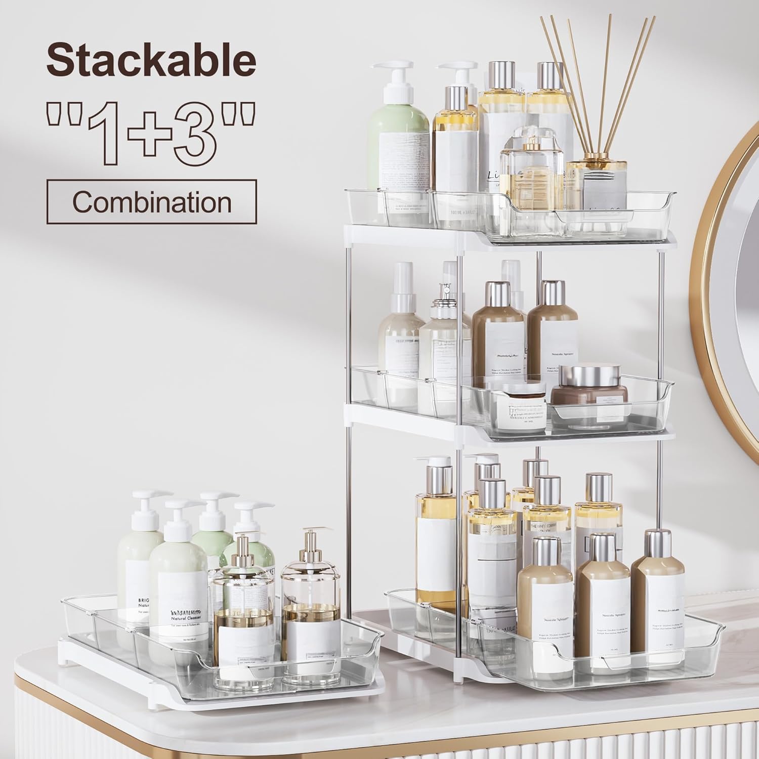 Detalle de Delamu 2-Tier Under Sink Organizer 2-Pack