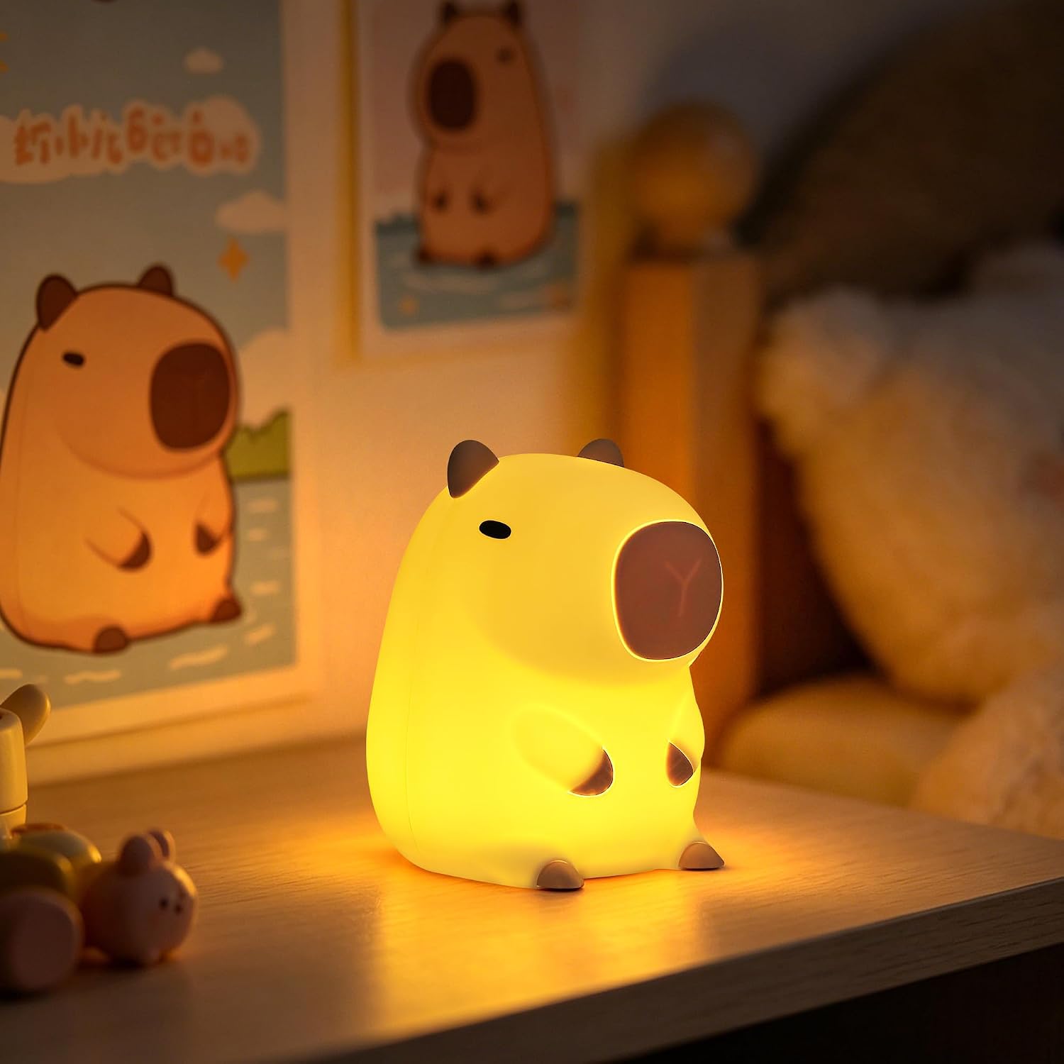 Thumbnail 6 de Okayera Cute Capybara Night Light – Silicone Rechargeable LED Lamp