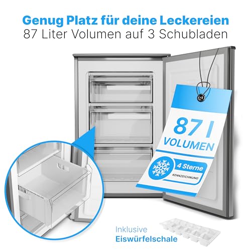 Detalle de Bomann Gefrierschrank GS 7253 inox – 87 L, leise, flexibel & kompakt