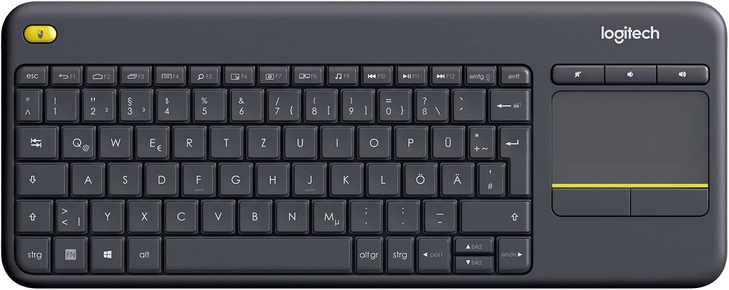 Detalle de Logitech K400 Plus Kabellose Touch-TV-Tastatur mit integriertem Touchpad (DEU QWERTZ)