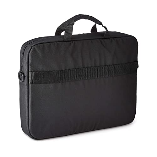 Detalle 2 de Amazon Basics Borsa a tracolla per laptop compatto: custodia imbottita e tasche accessorie per trasporto sicuro fino a 43,94 cm