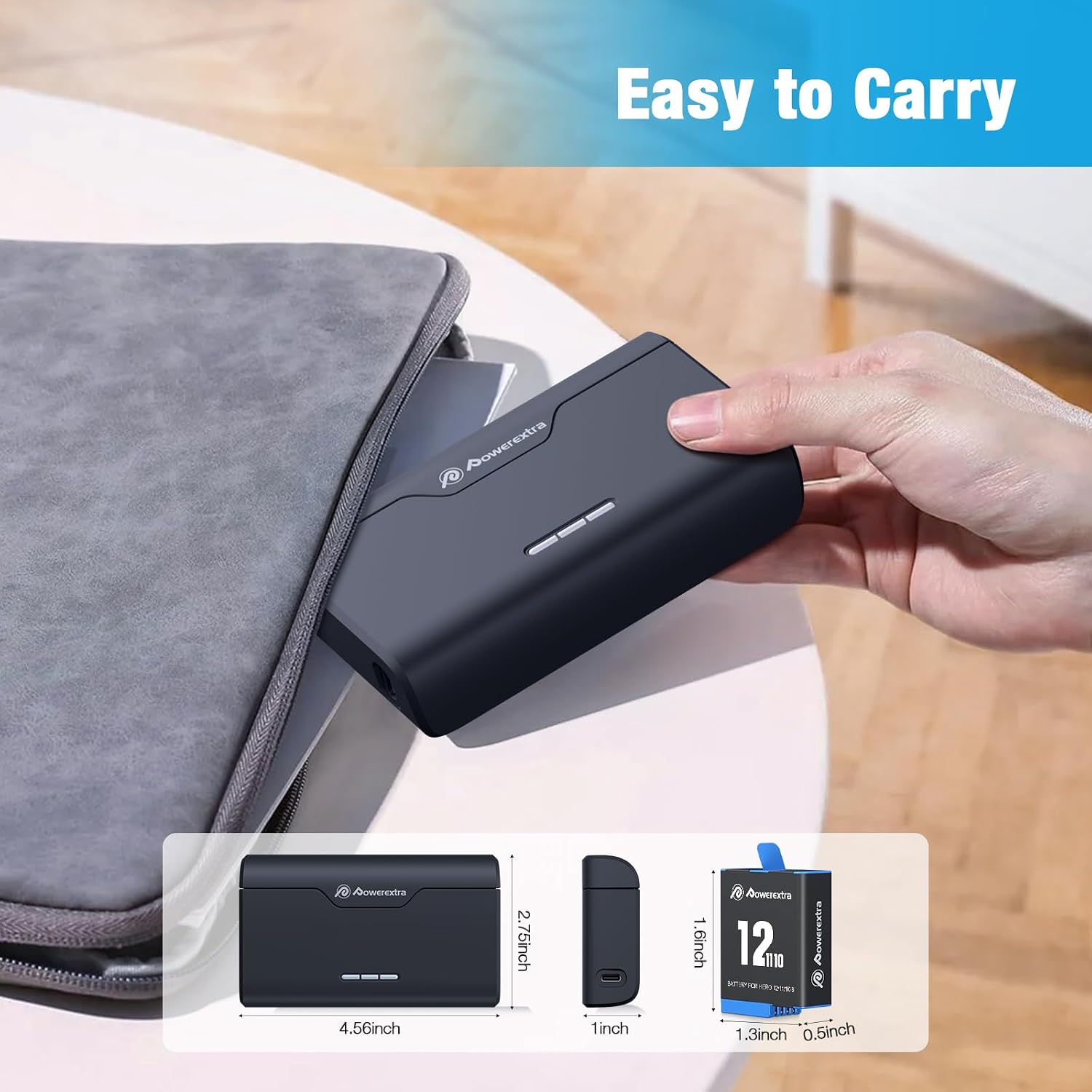 Thumbnail 6 de Powerextra GoPro Hero batteries 2250mAh pack