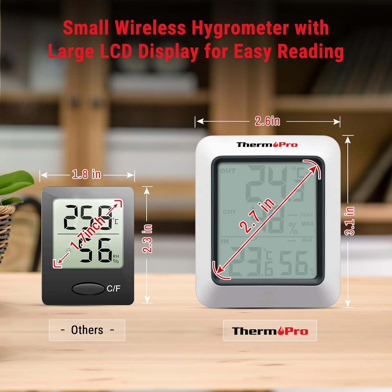 Thumbnail 6 de ThermoPro TP60C Funk-Temp/Hygro–Monitor mit Außen Sensor – zuverlässige Innen- und Außenmessung