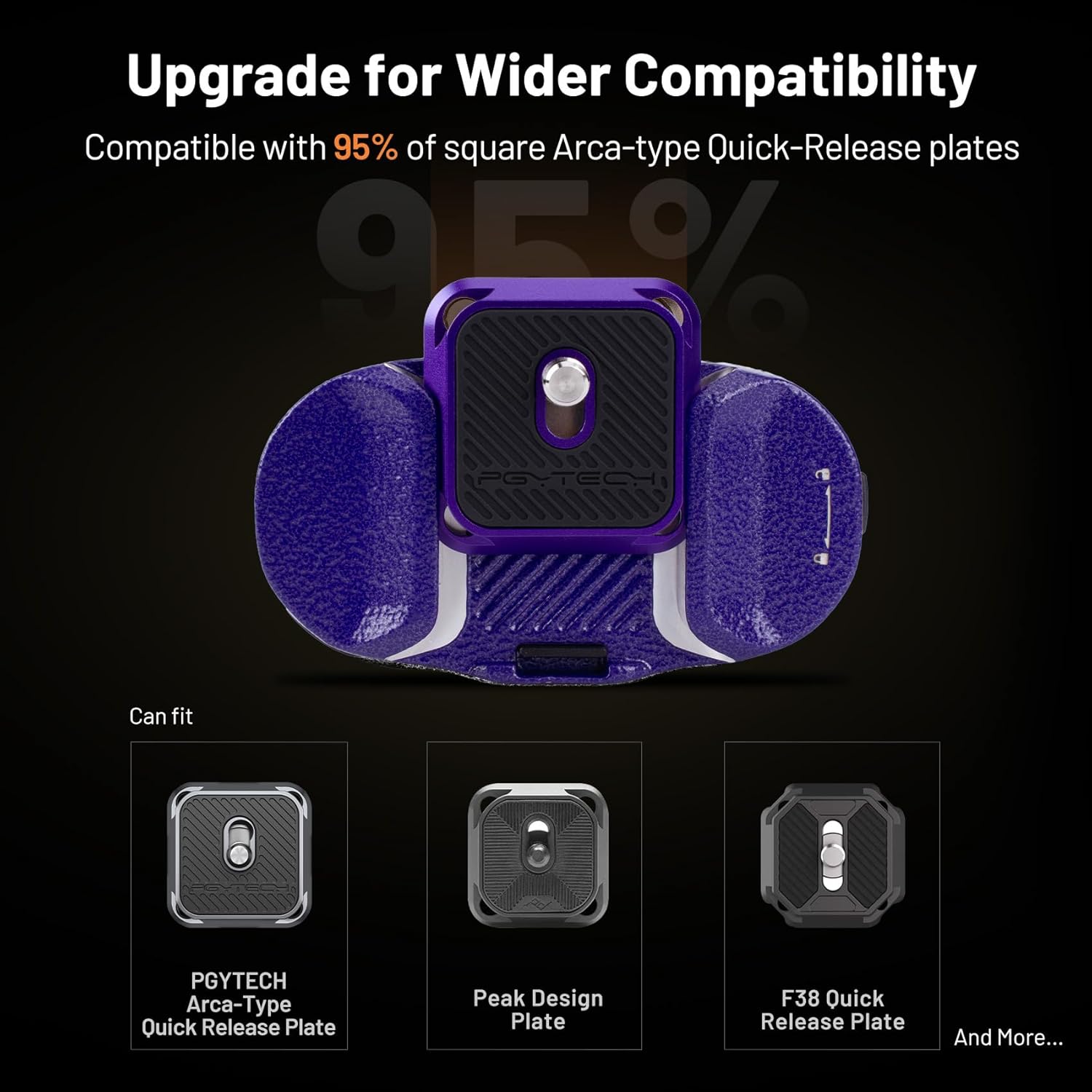 Thumbnail 1 de PGYTECH Beetle Camera Clip V2 with Plate Quick Release System (Purple) for Arca quick release plates