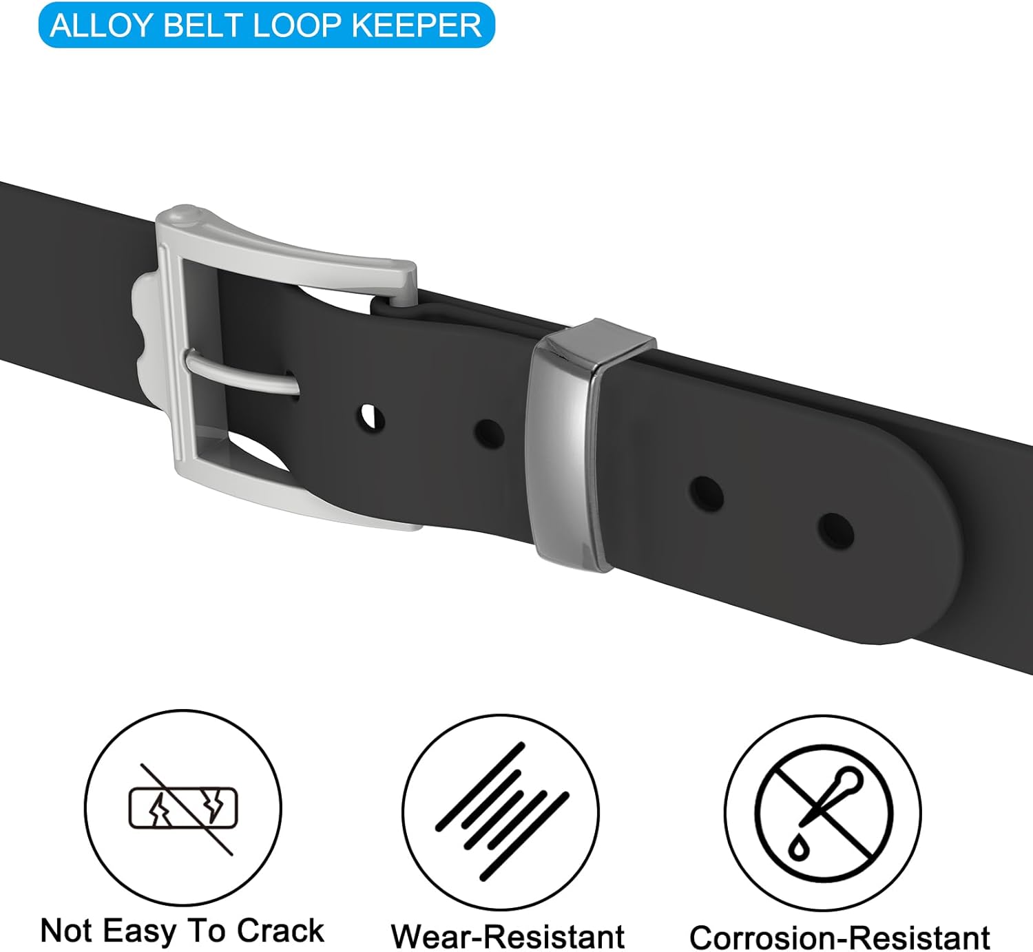 Detalle de PATIKIL Belt Loop Keepers – Alloy Belt Strap Ring for DIY Fixes