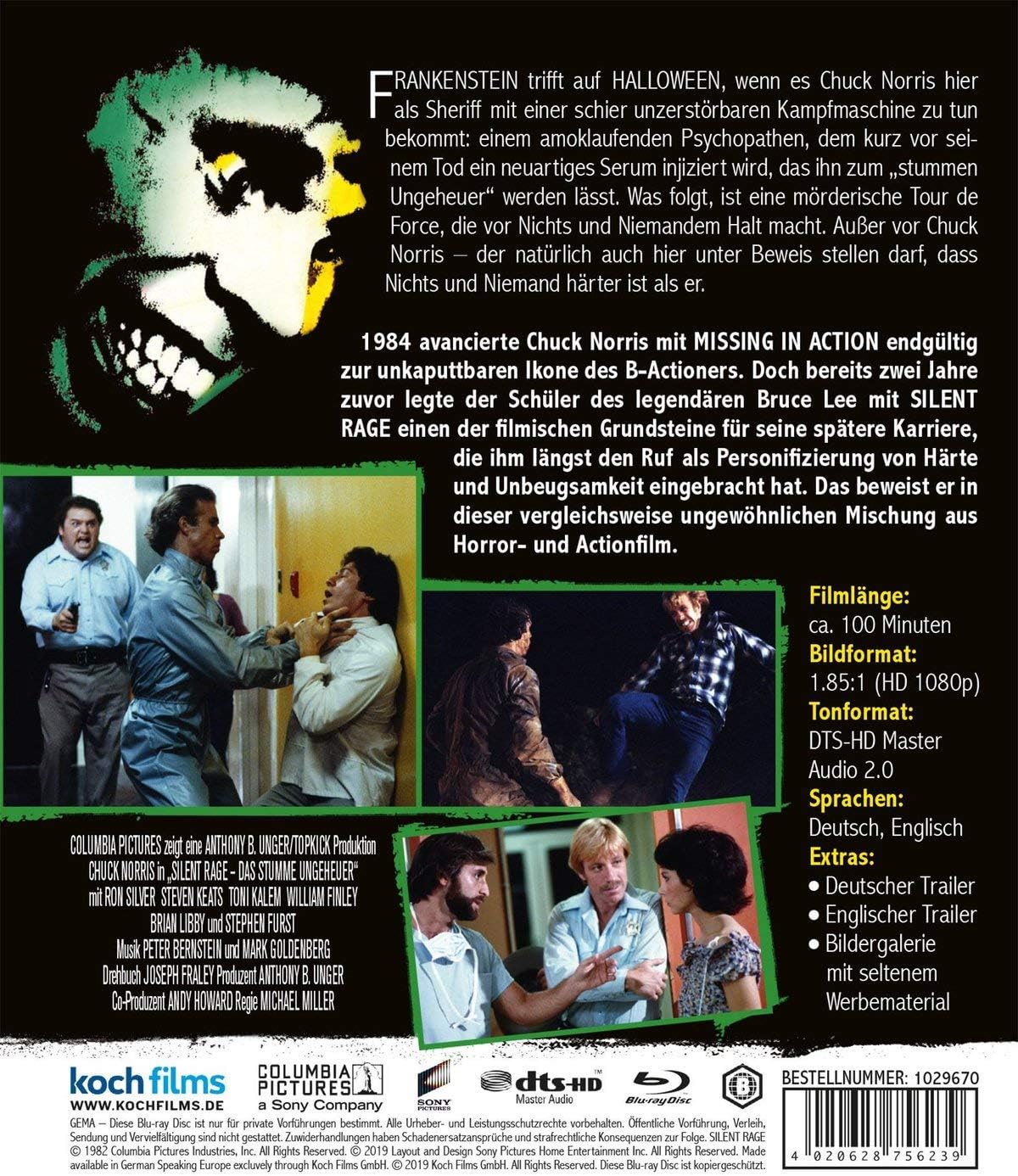 Detalle 2 de Silent Rage – Das stumme Ungeheuer, film akcji z Chuckiem Norrisem