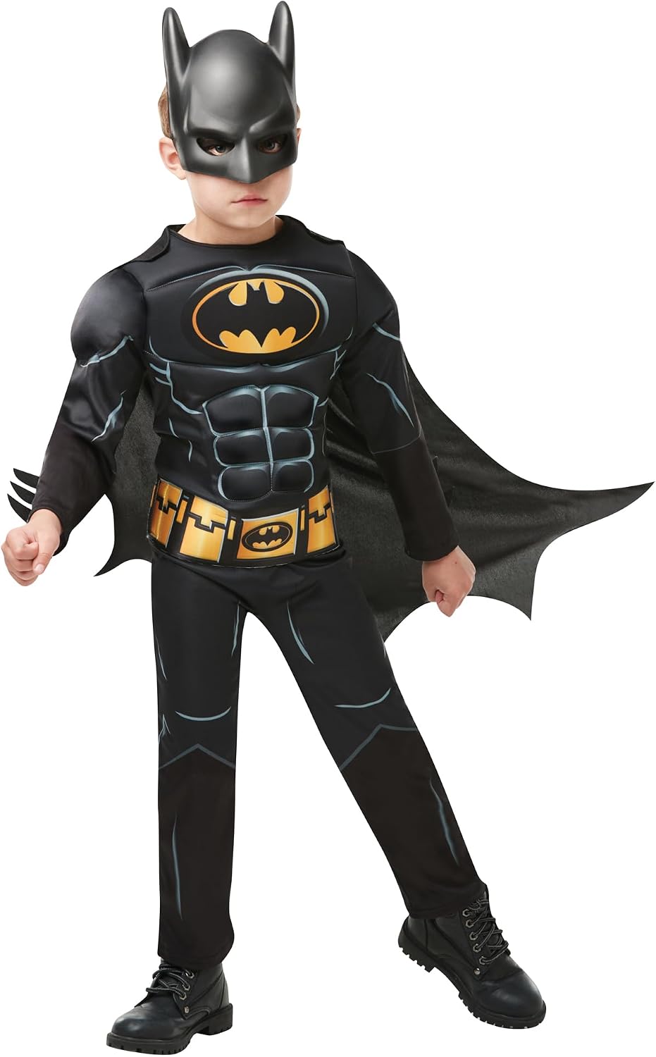 Detalle de Rubies Batman Black Deluxe Kostüm für Kinder 🎭