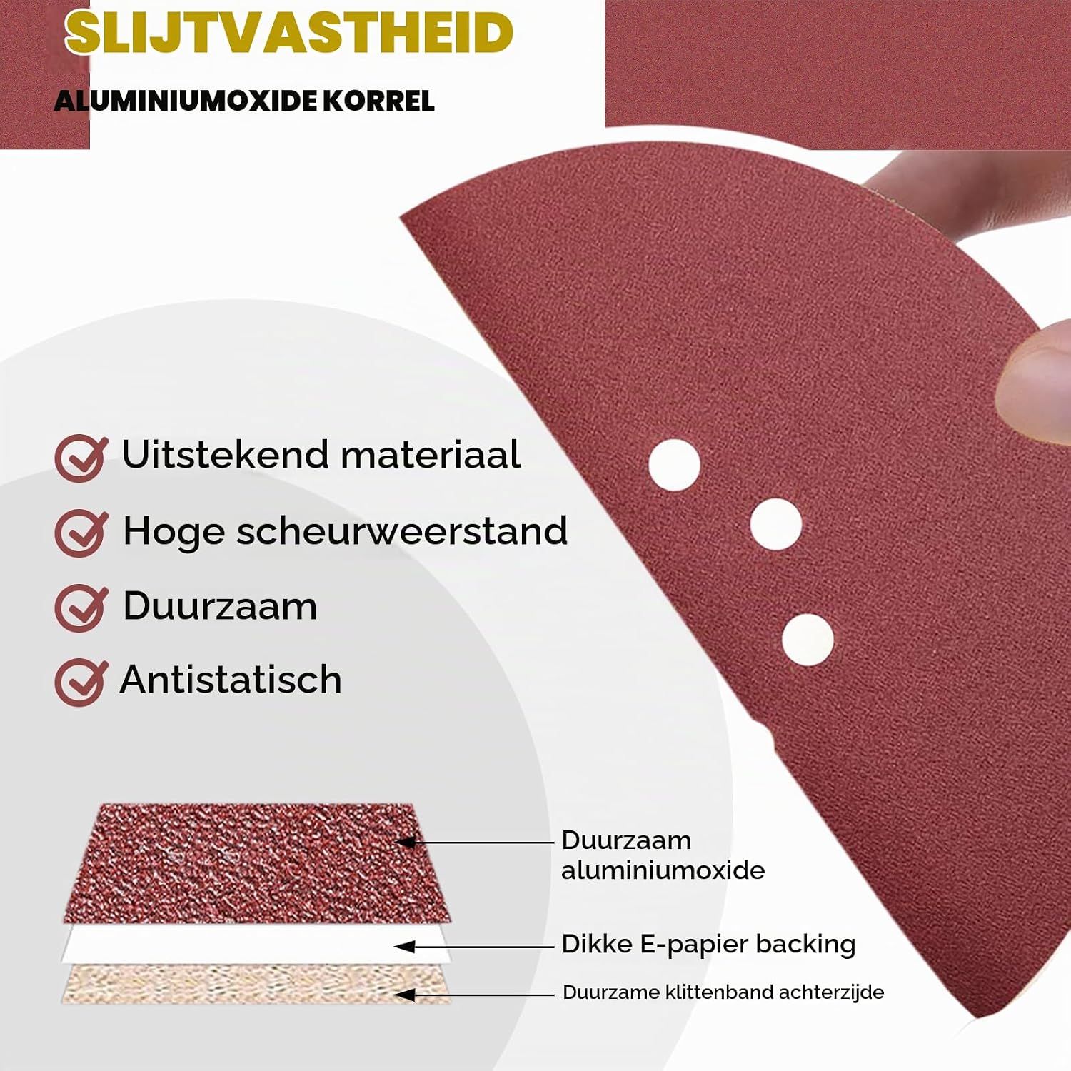 Detalle de CUBEWAY 9I6H schuurschijven 225 mm, P180, 30 stuks met 10 gaten