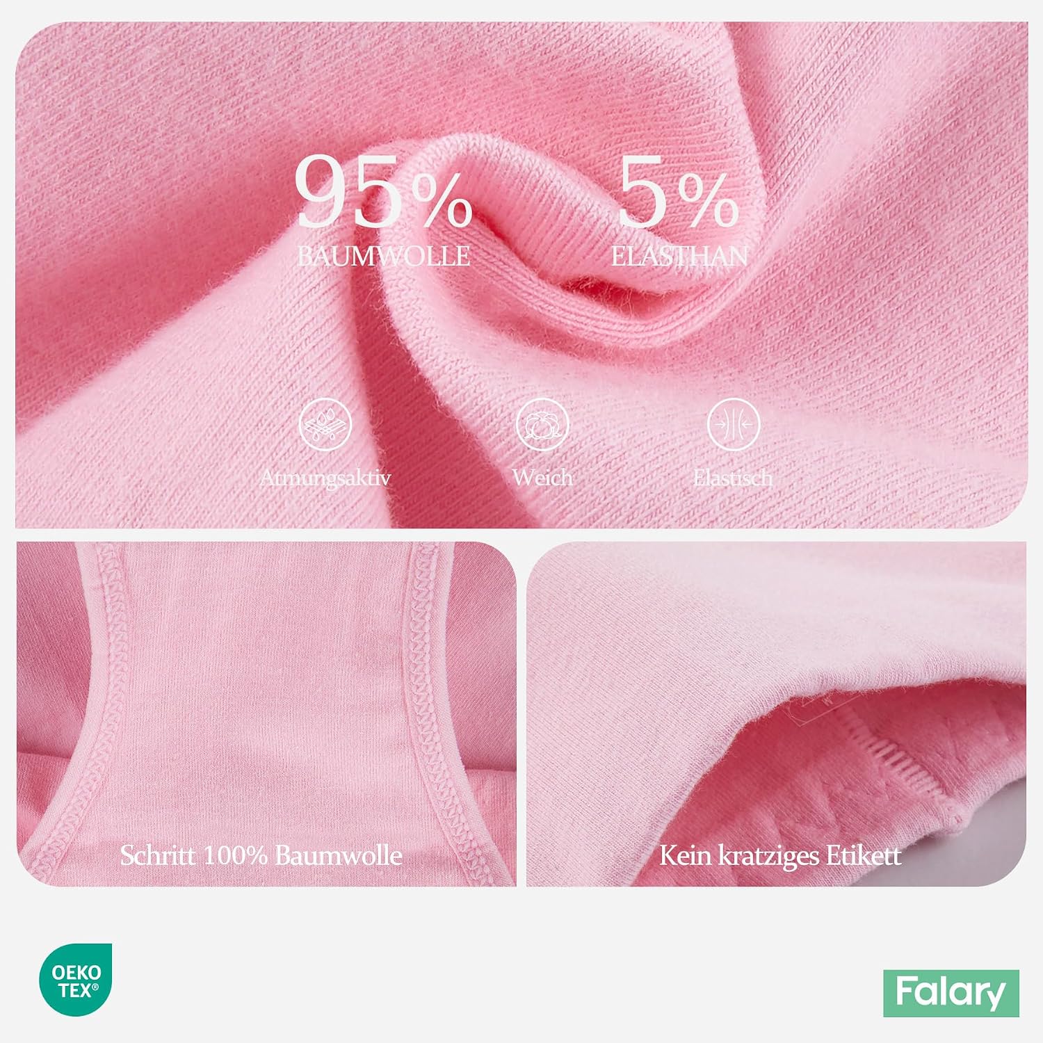 Detalle de FALARY Damen-Unterhosen Hohe Taille 5er Pack