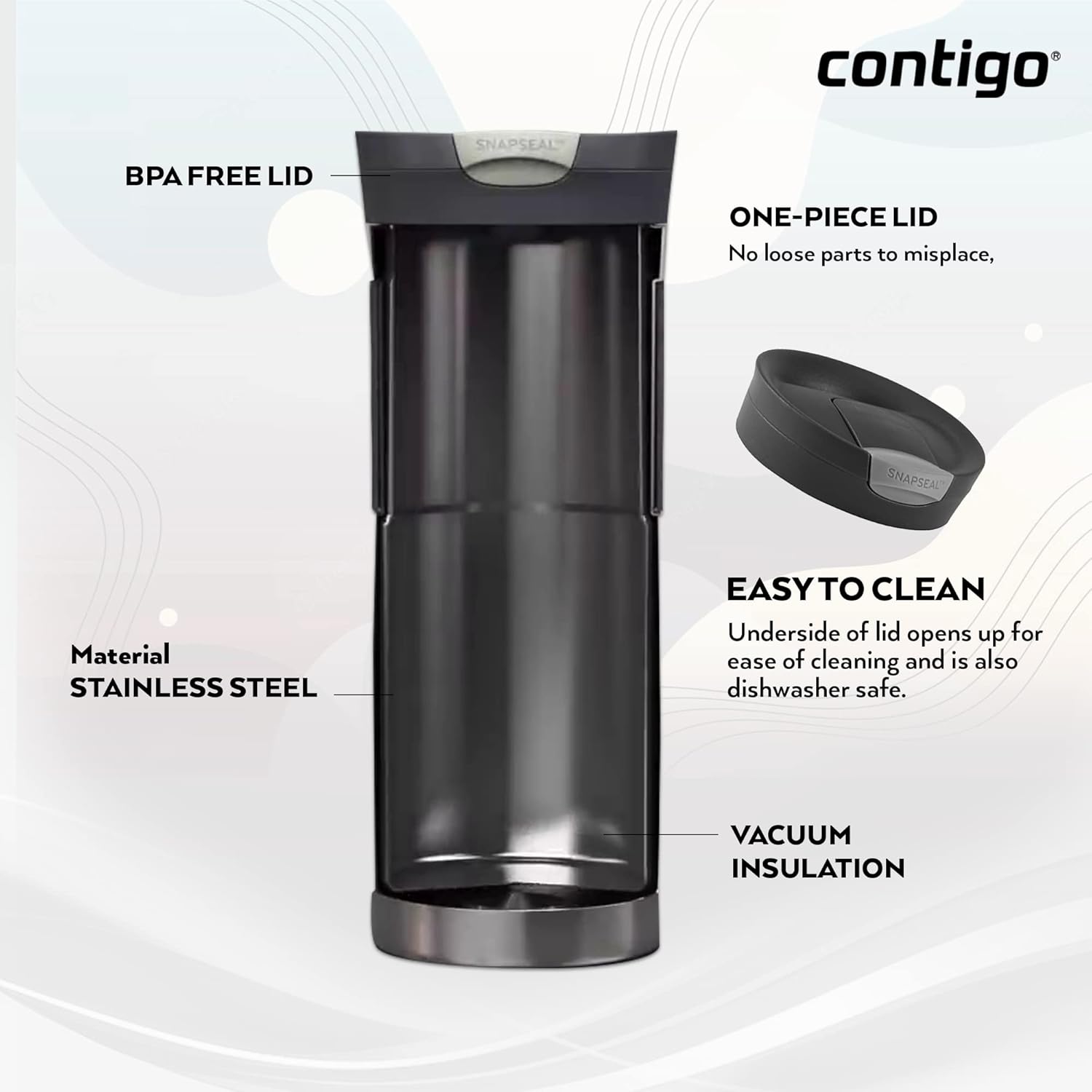 Thumbnail 3 de Contigo Byron Snapseal Vaso Térmico Antigoteo Inox