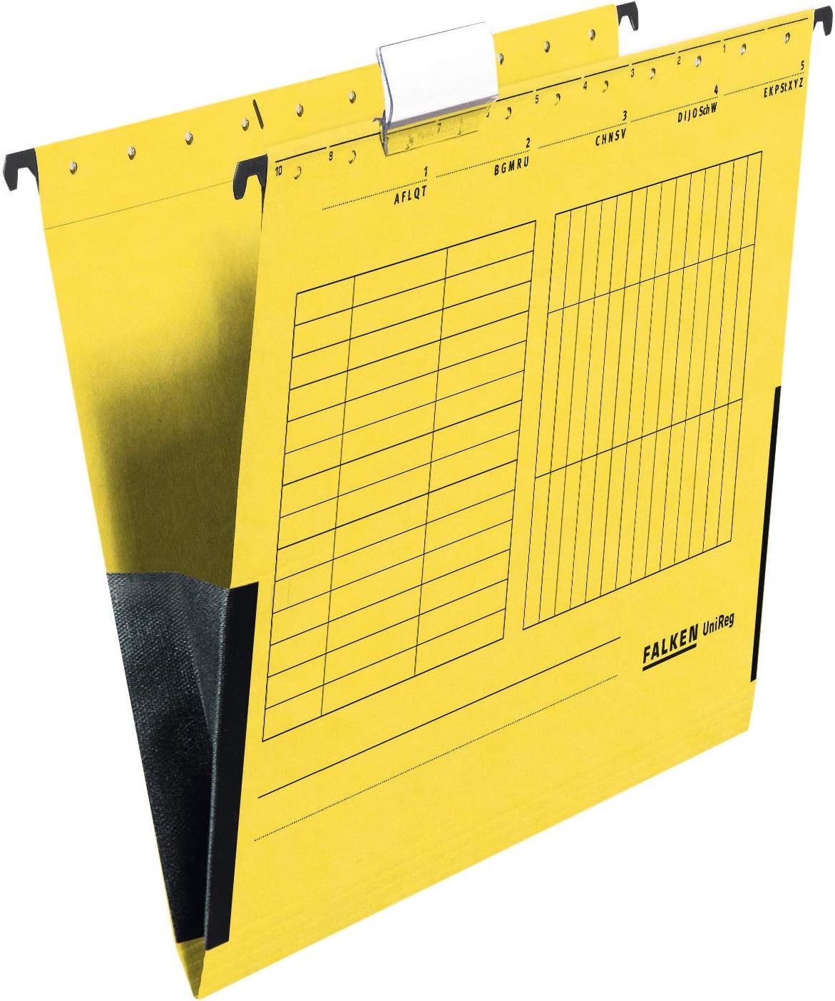 Detalle de FALKEN 80002660 hängmapp, gul, A4, 25-pack av återvunnen kartong