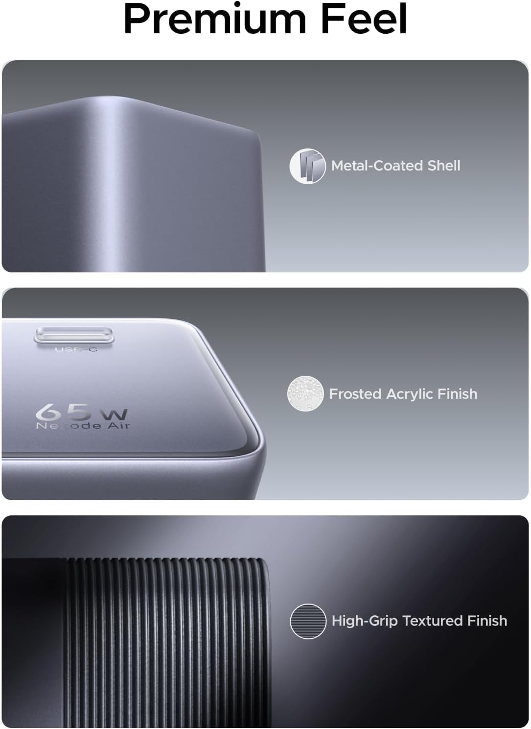 Detalle de UGREEN Nexode Air 65W USB-C Charger: Foldable GaN Brick for MacBook Air and More