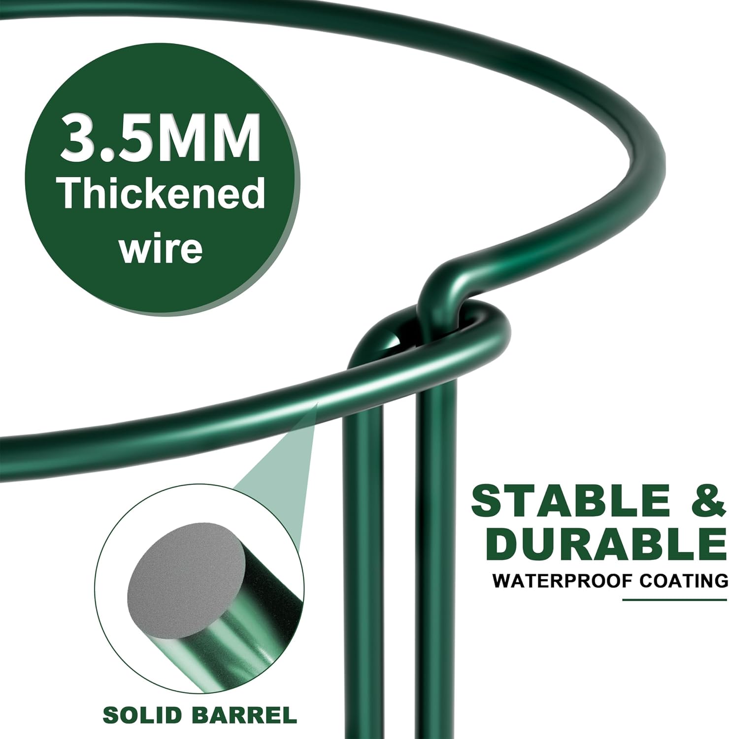 Detalle de 10pcs 25x60cm Plant Supports: Thicker 4mm Garden Stakes for Tall Perennials (Green, Weatherproof)