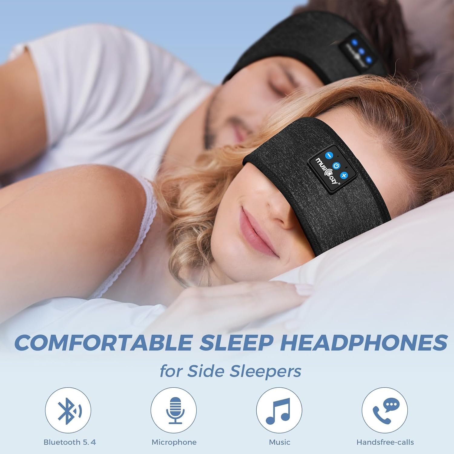 Detalle 2 de MUSICOZY Sleep Headphones Bluetooth 5.4 headband