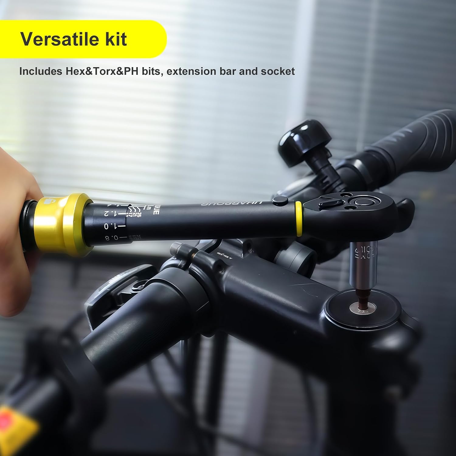 Thumbnail 4 de Uharbour TW035 momentnyckelset för cyklar, 1–25 Nm, 60 delar