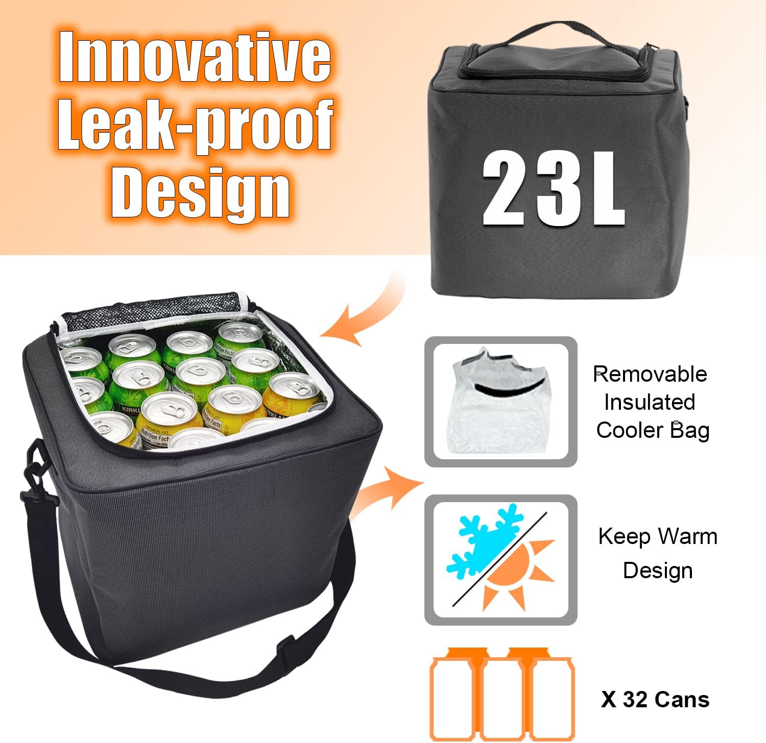 Detalle 2 de EAROND Large Trunk Organizer with Cooler, 3 Compartments