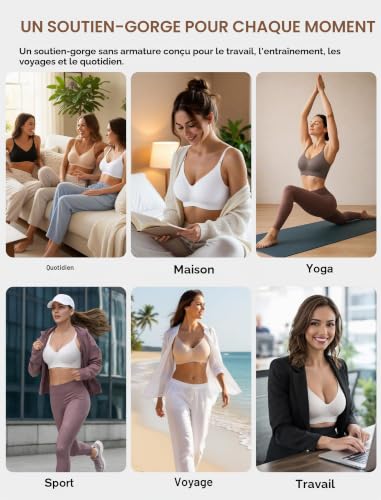 Thumbnail 6 de EIISSION Soutien-Gorge Sans Armature Push Up Rembourré - Brassière sans Coutures