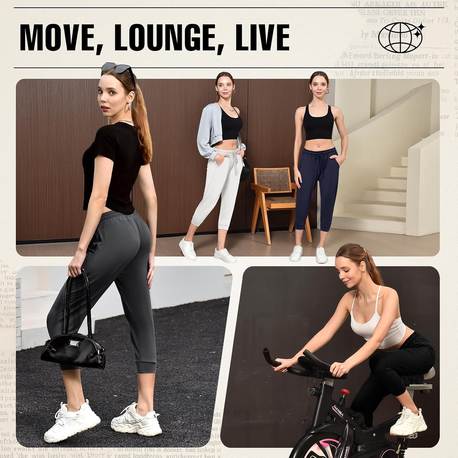 Thumbnail 4 de Walifrey Women's Cropped Joggers with Pockets
