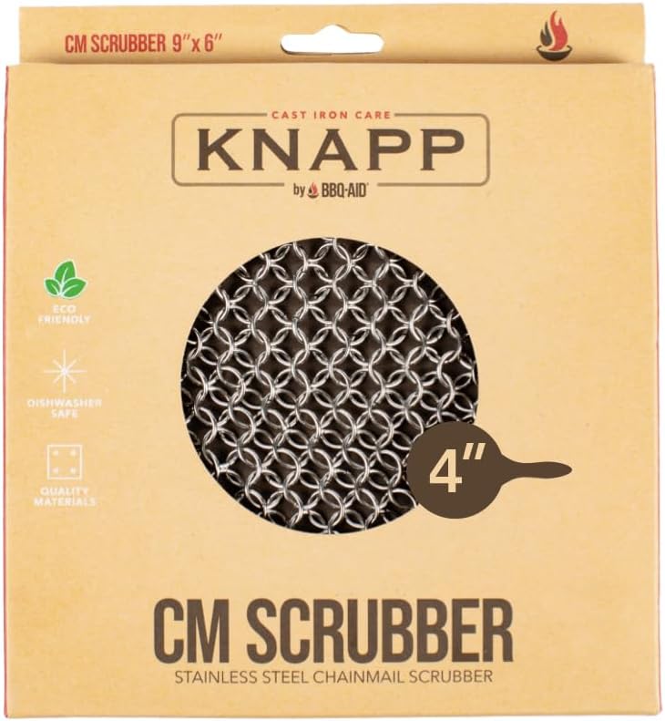 Thumbnail 6 de Knapp Made CM Scrubber 4" x 4" Small Ring Chainmail Cast Iron Scrubber