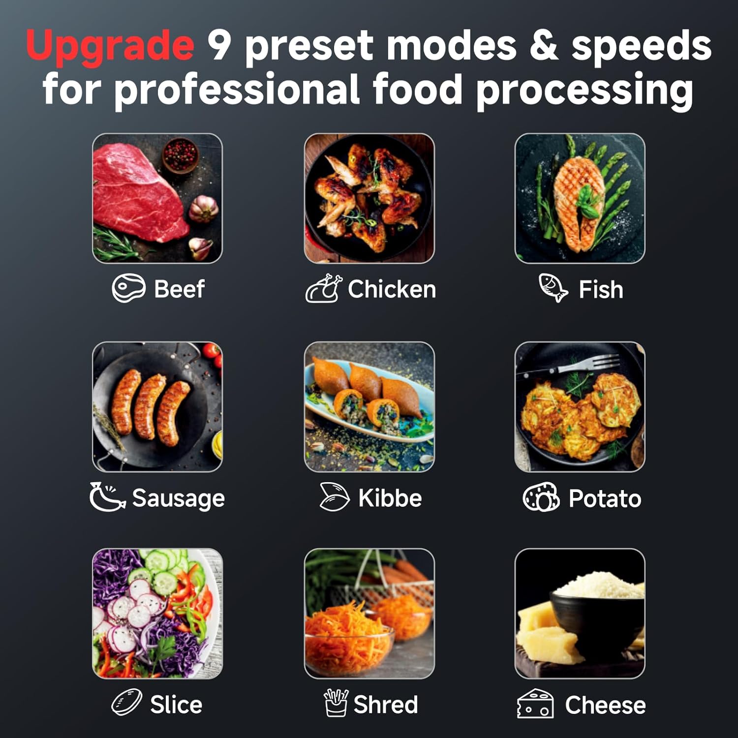 Thumbnail 2 de AAOBOSI Multifunctional Digital Meat Grinder, 3000W Max, 9 Touch Presets with Auto-Reverse