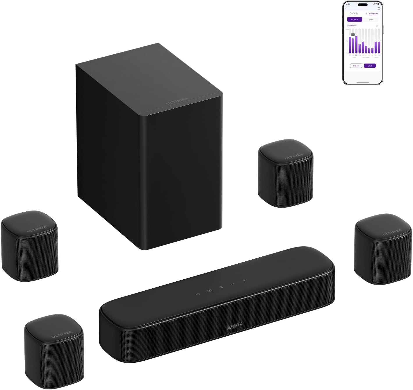 Thumbnail 1 de ULTIMEA Aura A60 Pro soundbar 7.1 z Dolby Atmos, subwooferem 5,25 cala i HDMI eARC