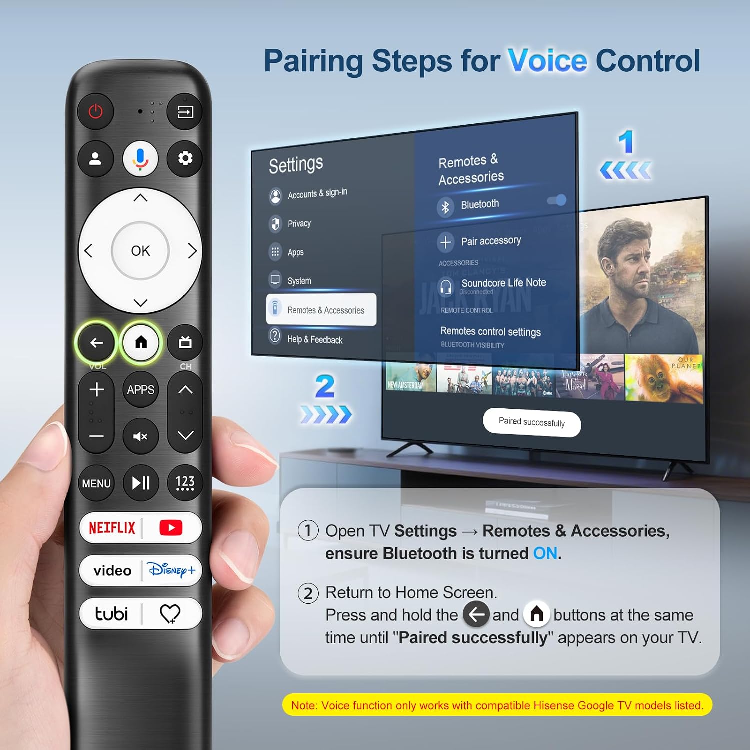 Thumbnail 5 de Tuovar Voice Remote for Hisense Google TV