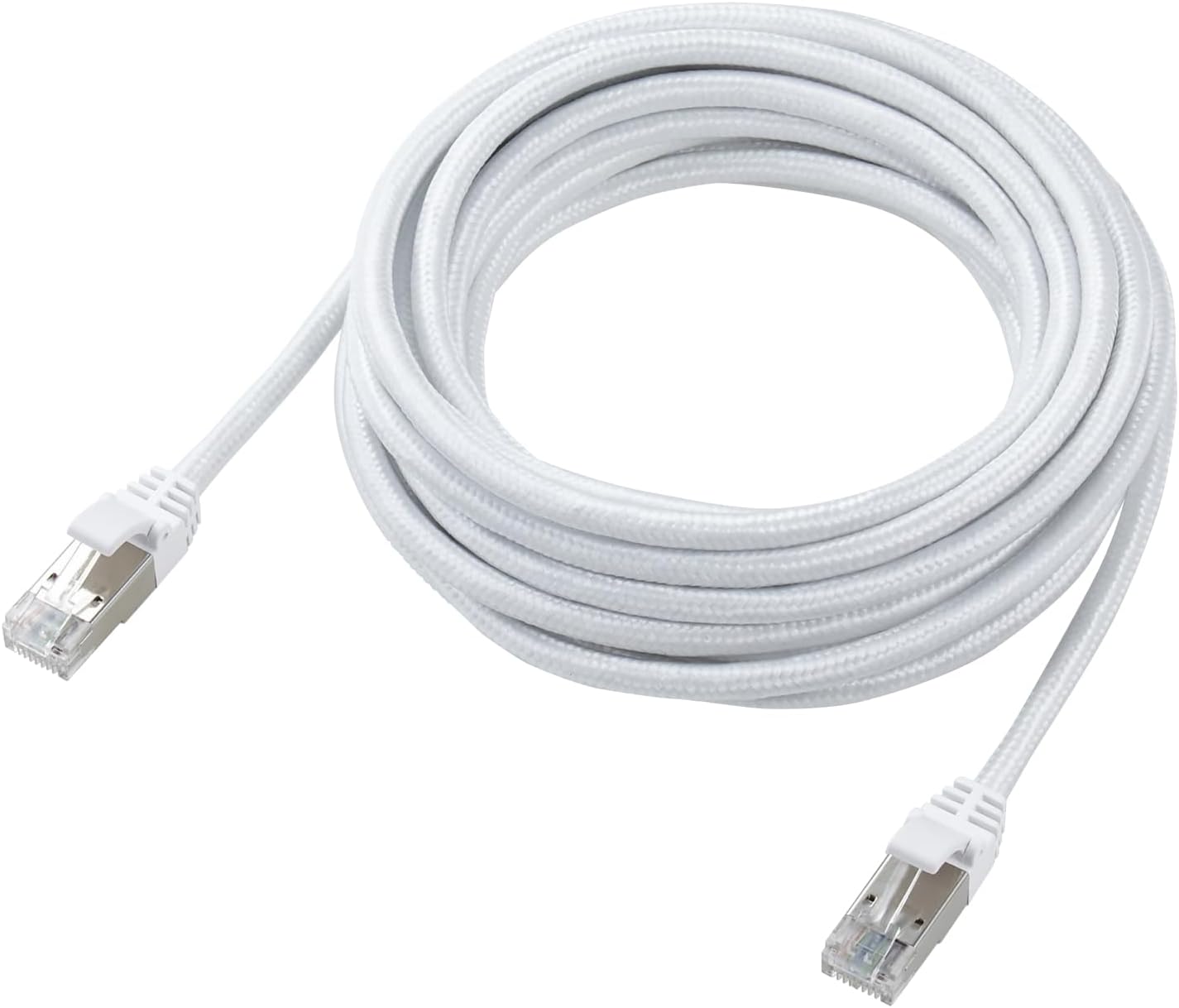 Detalle de エレコム ECLD-OCM/WH50 CAT8 LANケーブル 5m 40Gbps メッシュ・爪折れ防止 ホワイト