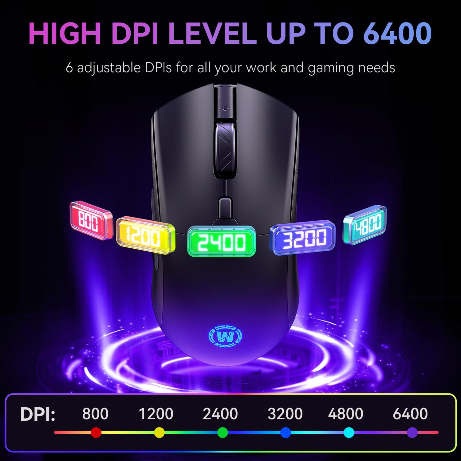 Thumbnail 2 de WizBolt Wireless Gaming Mouse (6400 DPI) with Tri-Mode Connectivity