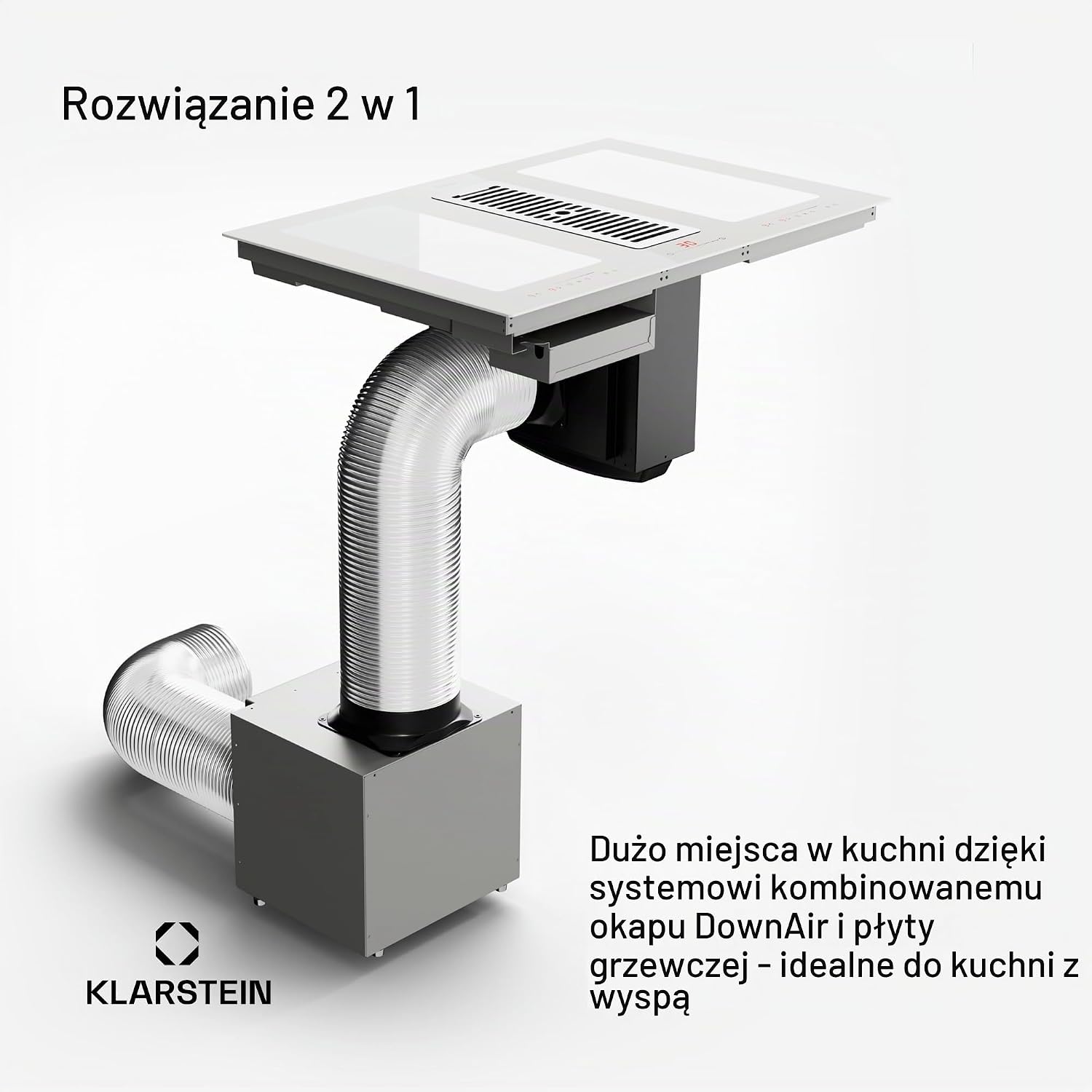 Detalle 2 de Klarstein 4060656520709 – płyta indukcyjna 2 w 1 z okapem, 77 cm, 6000 W