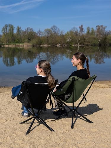 Detalle de normani Ultraleichter Campingstuhl Klappstuhl mit Getränkehalter – Khaki, OneSize